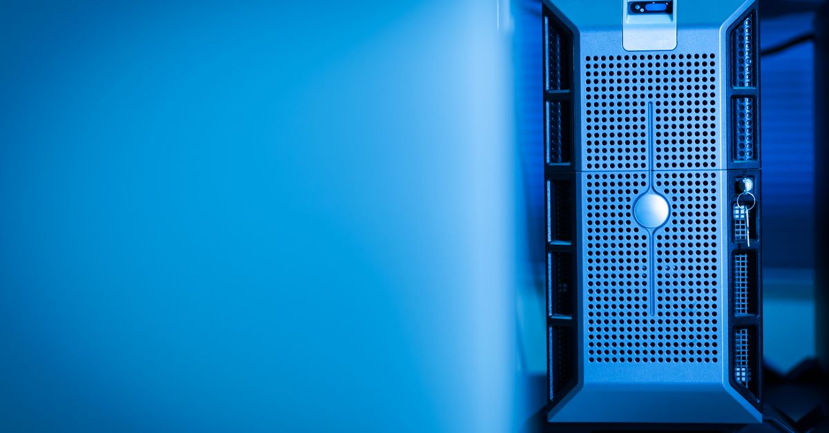 Tidy server room with racked equipment